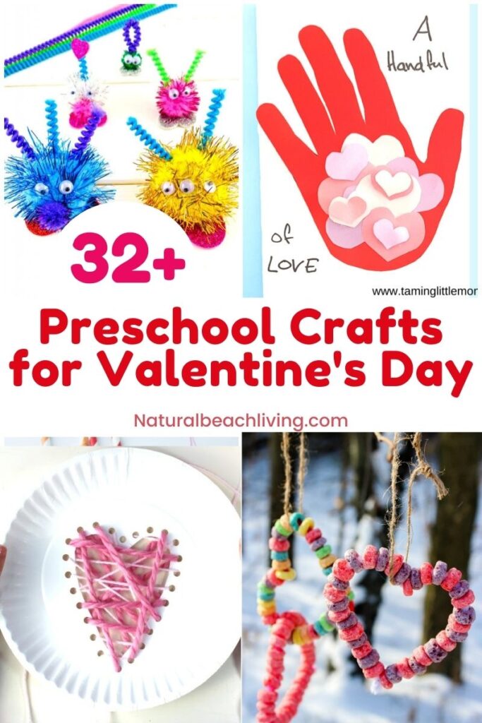 Over 35 Valentines Preschool Crafts and Valentine Day Art Projects for Preschoolers, You'll find super cute red and pink craft ideas for handmade valentines, cute DIY Valentine gifts, heart crafts for the holiday, and lots of simple Valentine projects to help your preschooler with fine motor skills. 