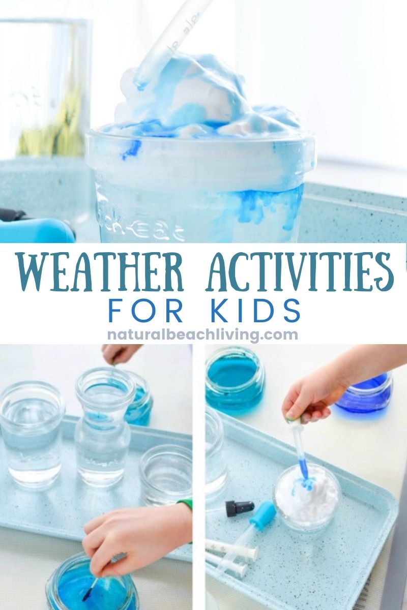 simple yet educational activities to learn all about weather and clouds, lots of weather themed science experiments and great STEM activities for your preschooler to learn all about the weather!