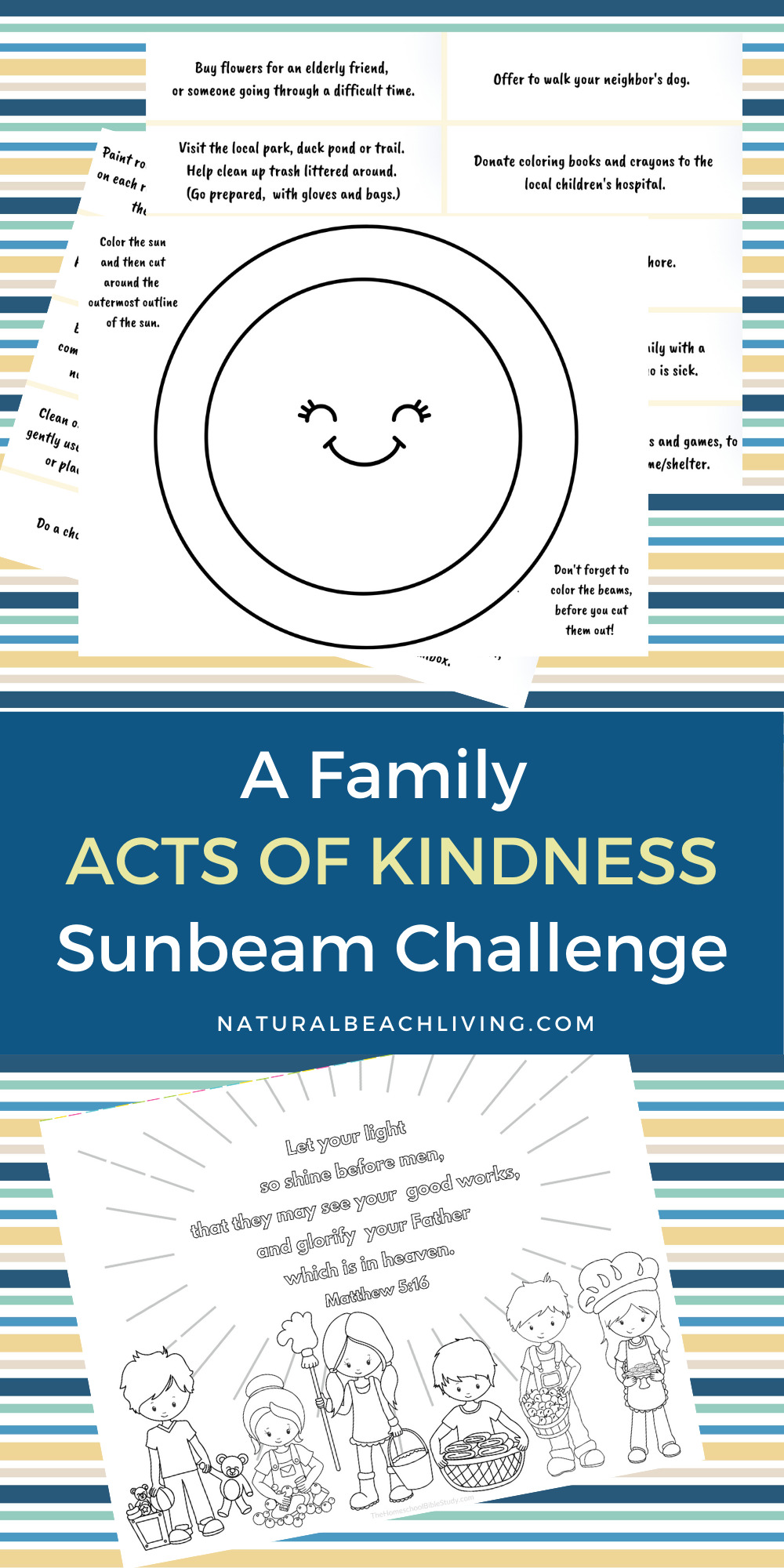 If you’re looking for ways to Encourage Generosity and Kindness in your family, you’re going to love the sunbeam acts of kindness challenge. This Family Acts of Kindness Sunbeam Challenge is a complete and Free Kindness Printable pack and makes perfect Acts of Kindness Ideas for Kids. Add Random Acts of Kindness a part of your life today. 