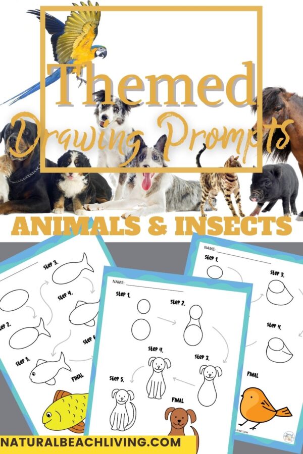 How to Draw Animals and Insects Step by Step Printables for Kids ...