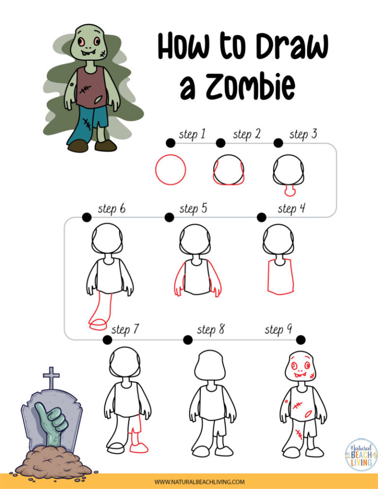 How to Draw Halloween Characters for Kids - Natural Beach Living