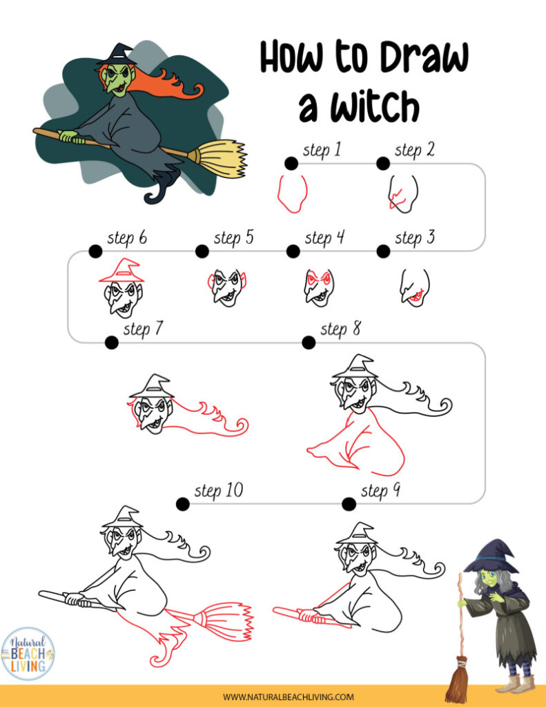 How to Draw Halloween Characters for Kids - Natural Beach Living