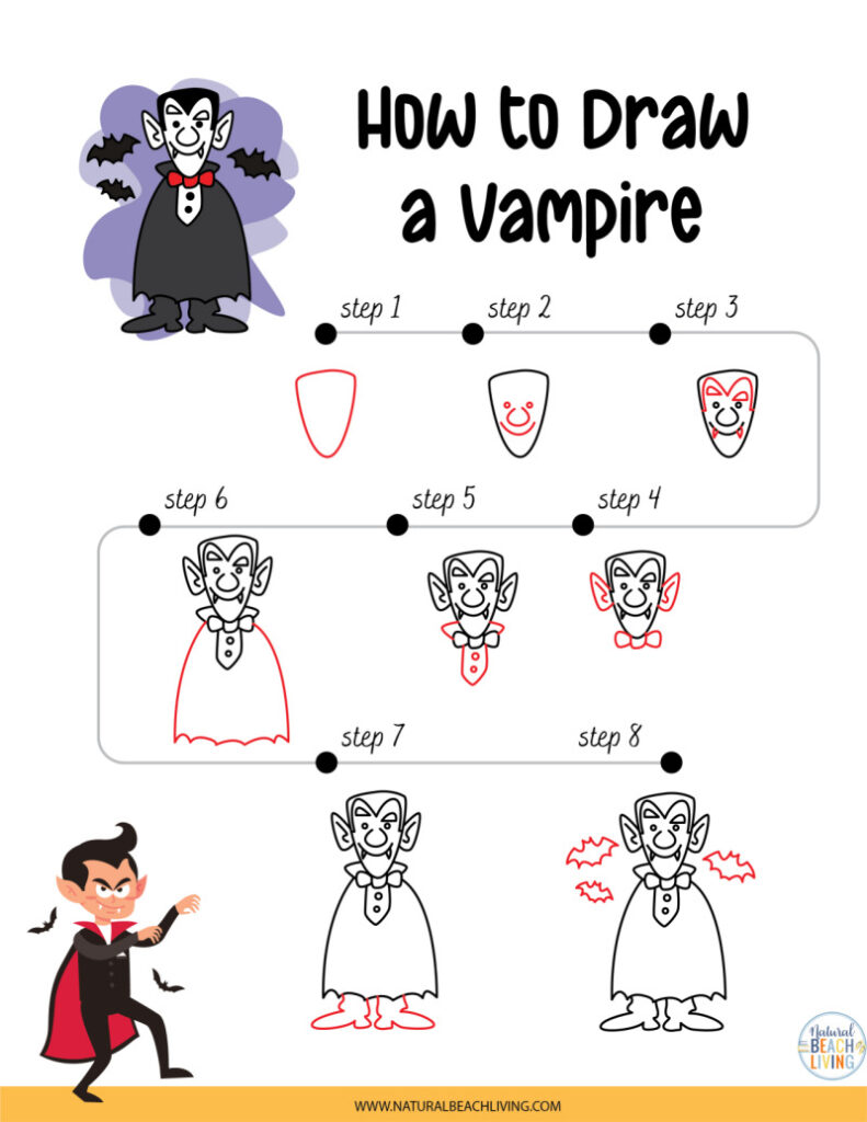 How to Draw Halloween Characters for Kids - Natural Beach Living