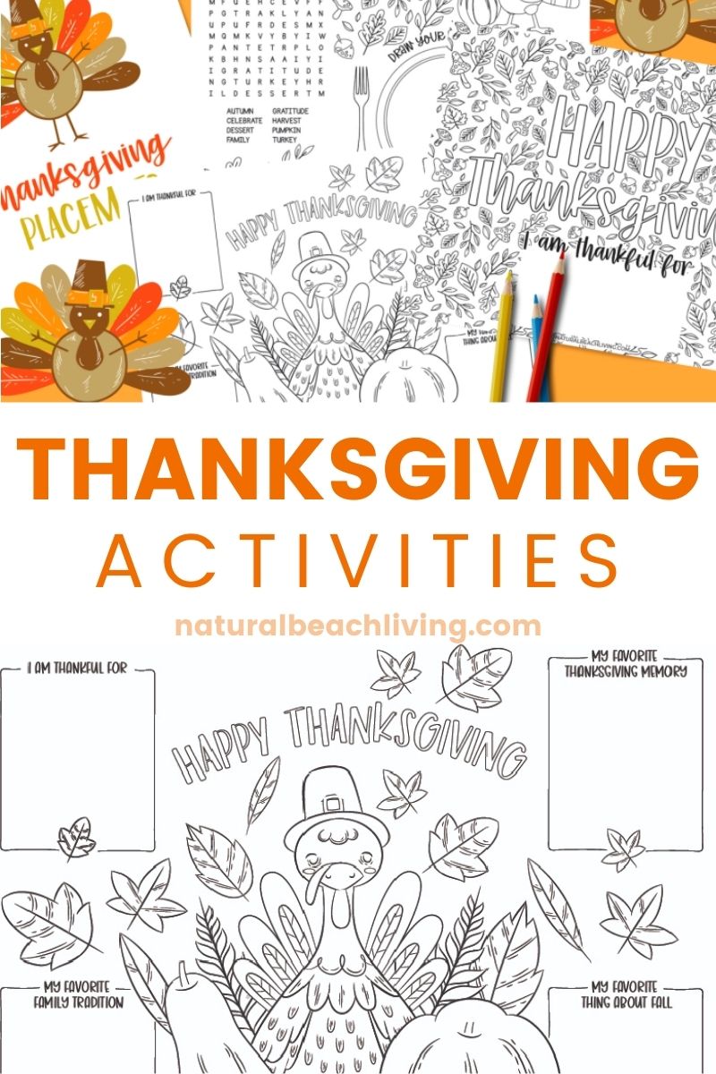 You and your kids will love this set of printable Thanksgiving placemats you can use before the meal and at the table this November. These free Thanksgiving printables are filled with “I am thankful” activities, Thanksgiving coloring pages, thankful activities, and lots of fun for little ones. 