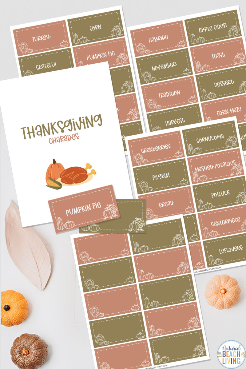 Grab this Thanksgiving Charade Game that includes Ideas for your festive and fun Thanksgiving Day, these funny charades ideas make for fantastic thanksgiving activities for the whole family. Plus, find over 80 more free Thanksgiving printables to enjoy