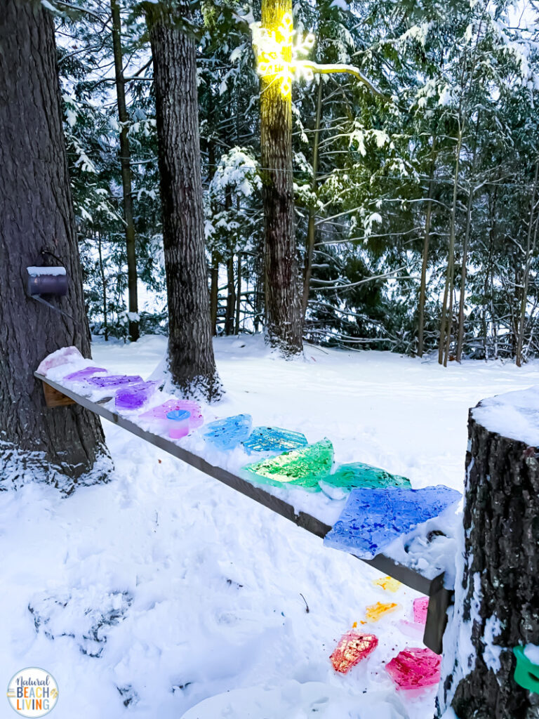 Rainbow Ice Painting Winter Process Art Activity - Natural Beach Living