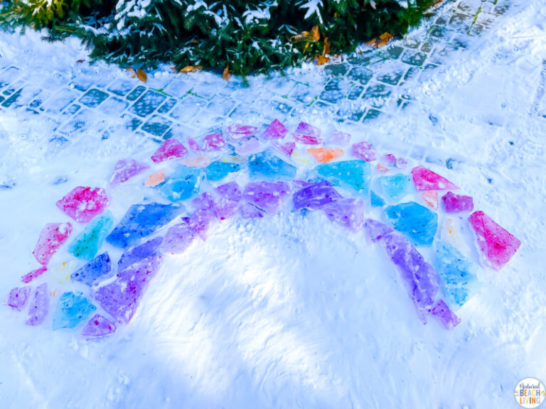 Rainbow Ice Painting Winter Process Art Activity - Natural Beach Living