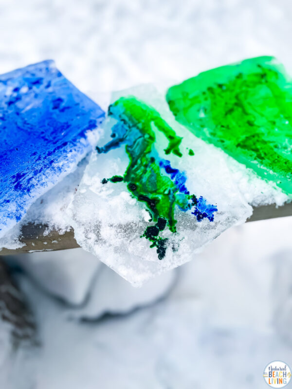 Rainbow Ice Painting Winter Process Art Activity - Natural Beach Living