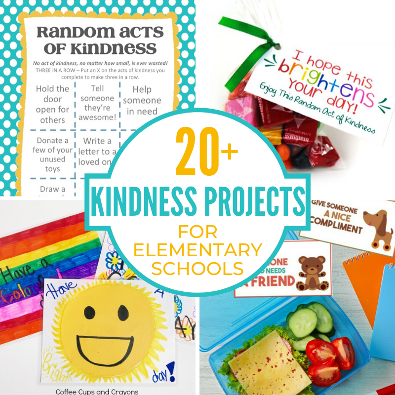 Start a kindness movement in your school or community with these kindness project ideas for elementary school and kids of all ages! Random Acts of Kindness and ways to Encourage kindness and compassion are well worth it because those little acts of kindness spread quickly!