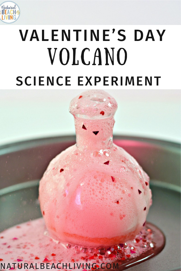Valentine's Day Volcano Science Experiment with Free Valentine's Day Cards for Kids, Children loves seeing the reaction of baking soda and vinegar so why not pretty it up for a Valentines Day Science experiment, Preschool Valentine Cards, Volcano Experiment for Kids with Science Video, Non Candy Valentine's Day Idea 