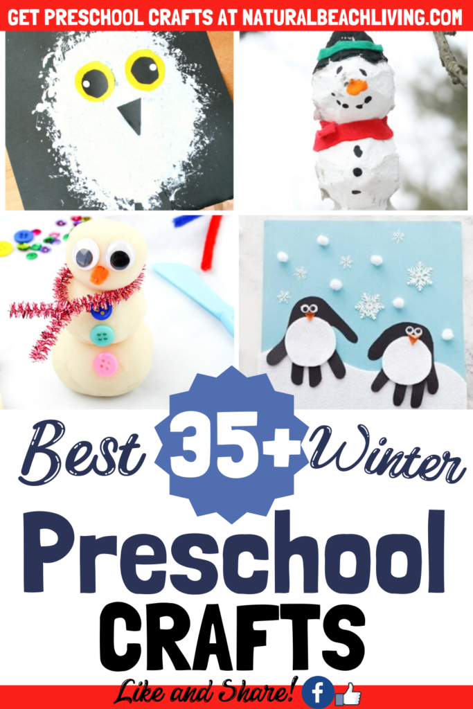 These Winter Preschool Crafts are so much fun with popular winter favorites like polar bear crafts, penguins, homemade bird feeders, and of course, snowflakes, and lots of snowmen crafts! These quick and easy winter kids crafts are perfect for all ages.