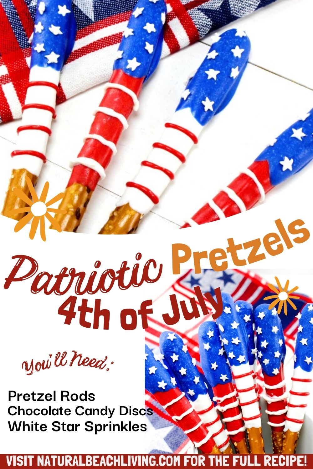 How to Make Chocolate Covered Pretzels for 4th of July, Snacks for Memorial Day, 4th of July, Summer treat or Party food, these Chocolate Pretzels are delicious and look amazing on a party table, Summer Snacks, 4th of July Snacks, 4th of July Recipes
