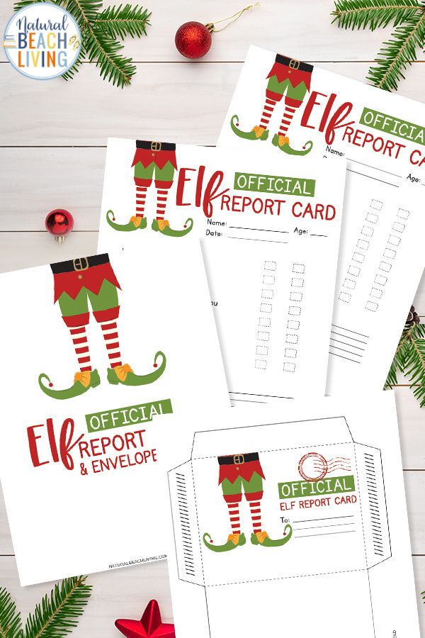 Elf Report Card with Free Printables