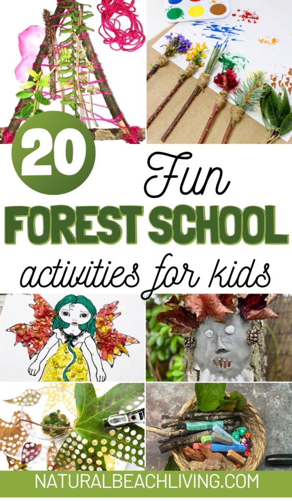 Fun and Creative ideas for learning and engaging with nature through Forest School Activities. These Nature Activities allow children to connect with the natural world. From Art, Crafts, Sensory Play, Science, and so much more. These outdoor activities are perfect!
