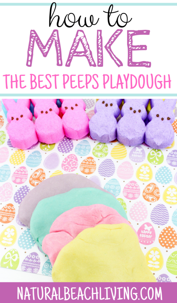 Create The Best recipe for edible Marshmallow Peeps Play Dough. Kids will love making and playing with this Peeps playdough! The Marshmallow Peeps Playdough Recipe is easy using Peeps, flour, Crisco, or Coconut oil and you'll have a great Easter Playdough, Spring Sensory Play, Peeps Edible Playdough