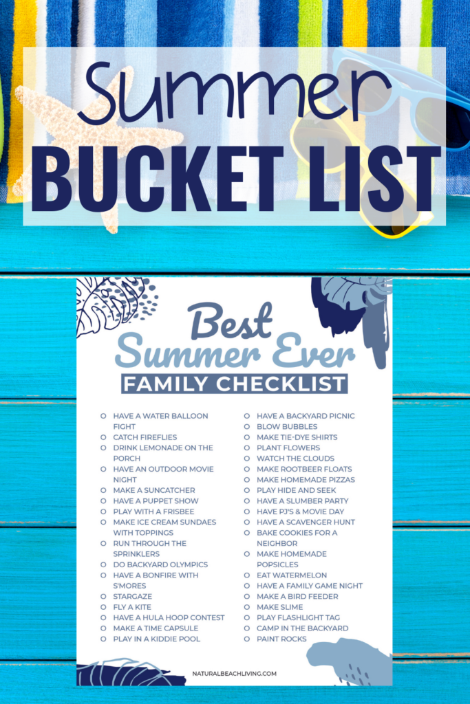 Get inspired with this fun summer bucket list ideas and activities. With a free printable list to do with the kids, friends, or family. Perfect Summer Bucket List for Families