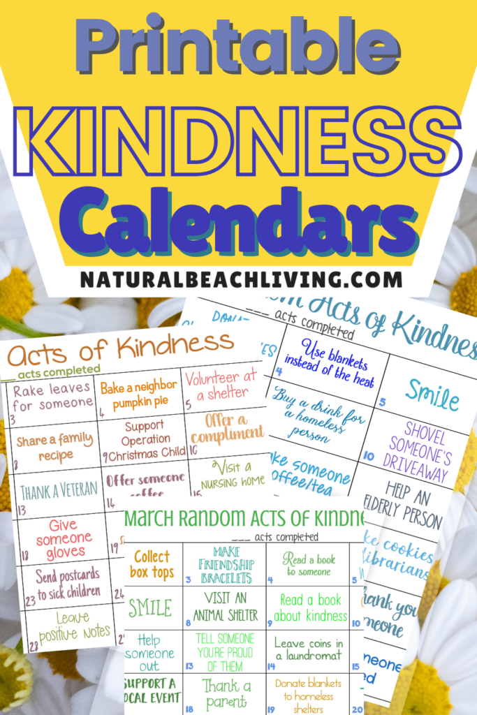 12+ Random Acts of Kindness Calendar, Let's make the world a Kinder Place with over 365 Kindness ideas. Grab these FREE Monthly Kindness Calendars, Kindness Calendar for Kids, random acts of kindness ideas for the whole year, acts of kindness, Ways to Show Kindness