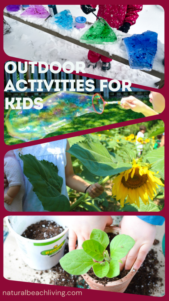 40 Fun Outdoor Activities to Do at Home with kids age 2-10. Ideas and activities are great for Fun Things to do in Your Backyard. Scavenger Hunt, have a picnic, exploring nature, make homemade birdfeeders, This Free Printable Checklist of Backyard Activities will keep kids busy and having fun for free.