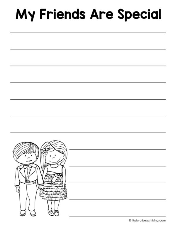 Printable Kindness Kindergarten Writing Prompts - Natural Beach Living