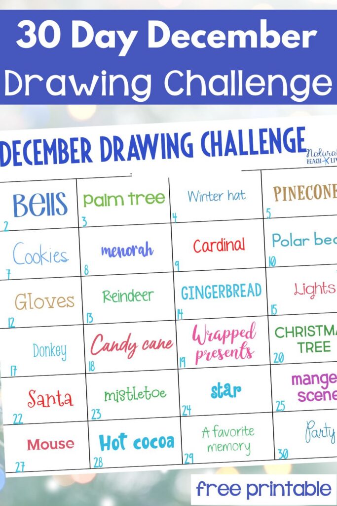 Enjoy this December Drawing Challenge with friends, kids, your classroom, or family! Get creative with daily drawing prompts, fun ideas, and free printables to spark your holiday art inspiration.