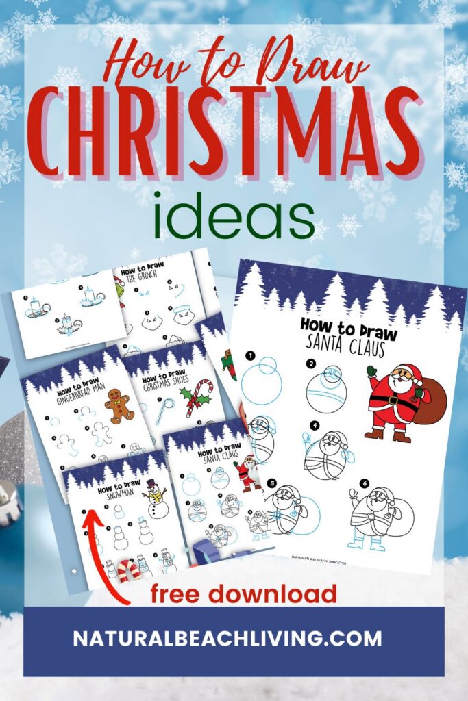 Enjoy these fun and easy step by step Christmas drawing ideas for kids! Perfect for beginners and kids to create festive holiday art with simple instructions. Free Christmas Drawing Printables