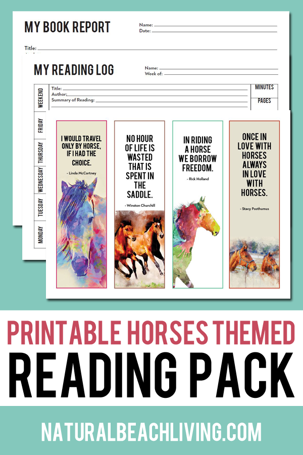 Free Printable Reading Logs and Horse Bookmarks