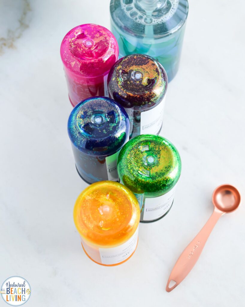 Make magical rainbow soap foam with kids! This easy homemade sensory play recipe is perfect for toddlers & preschoolers. Simple, fun & colorful!