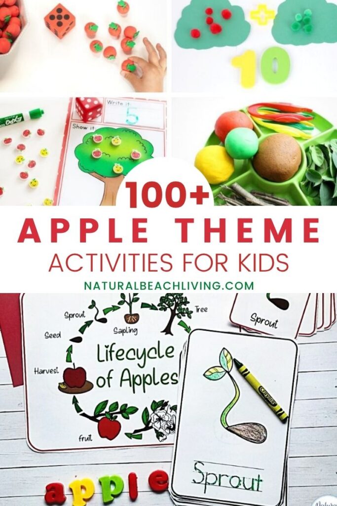 Explore over 100+ fun Apple Theme for Kids with sensory play, apple math, literacy activities, printables, and apple crafts, perfect for preschool, kindergarten, homeschooling, and everyday fall fun!